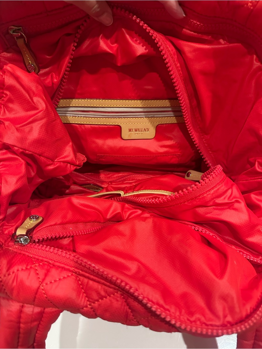 MZ Wallace Quilted Tote Bag in Red - Picture 3 of 6